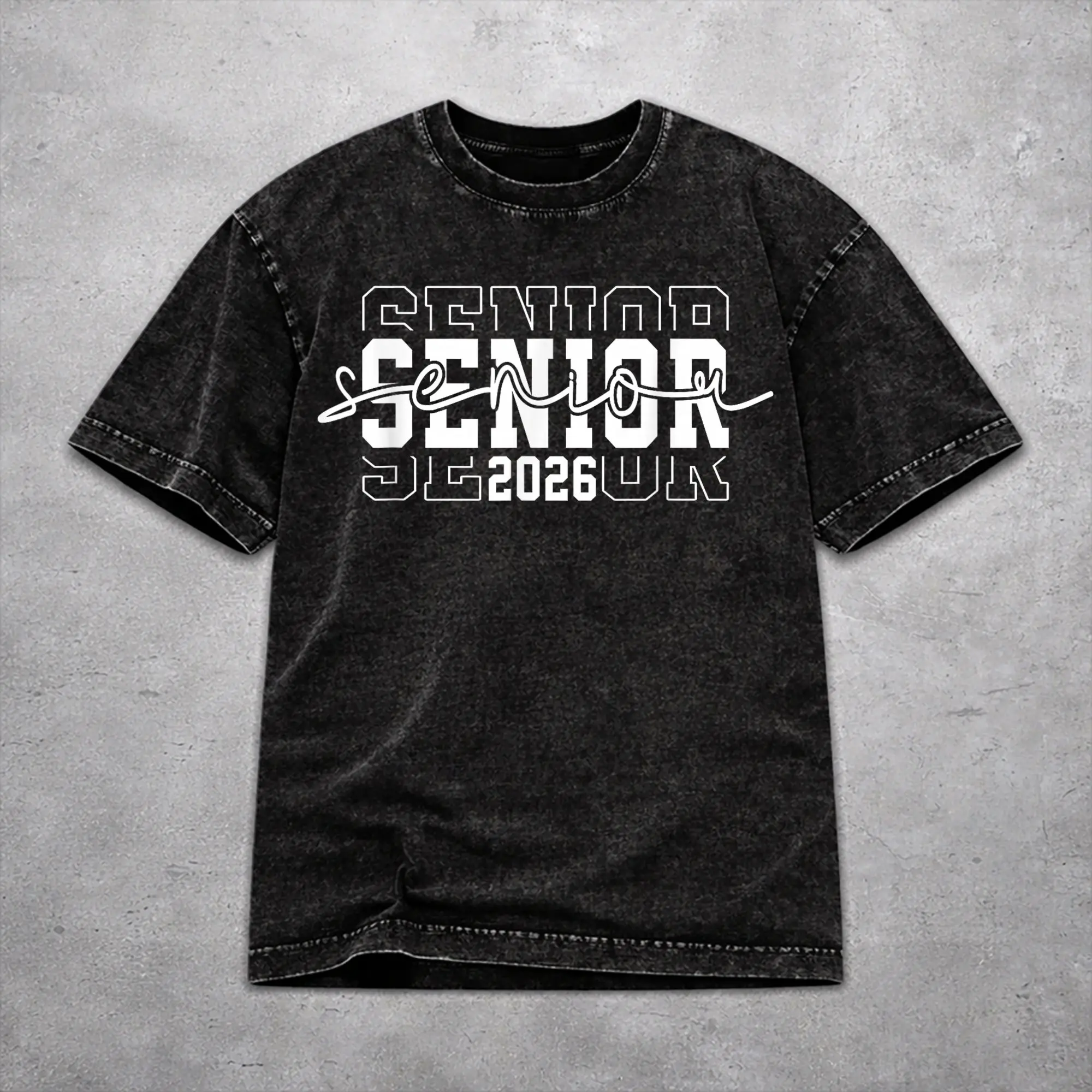 Hip Hop Class of 2026 Senior Graduation Apparel T-Shirts for Men Women  Washed Style Tee Shirts Clothes