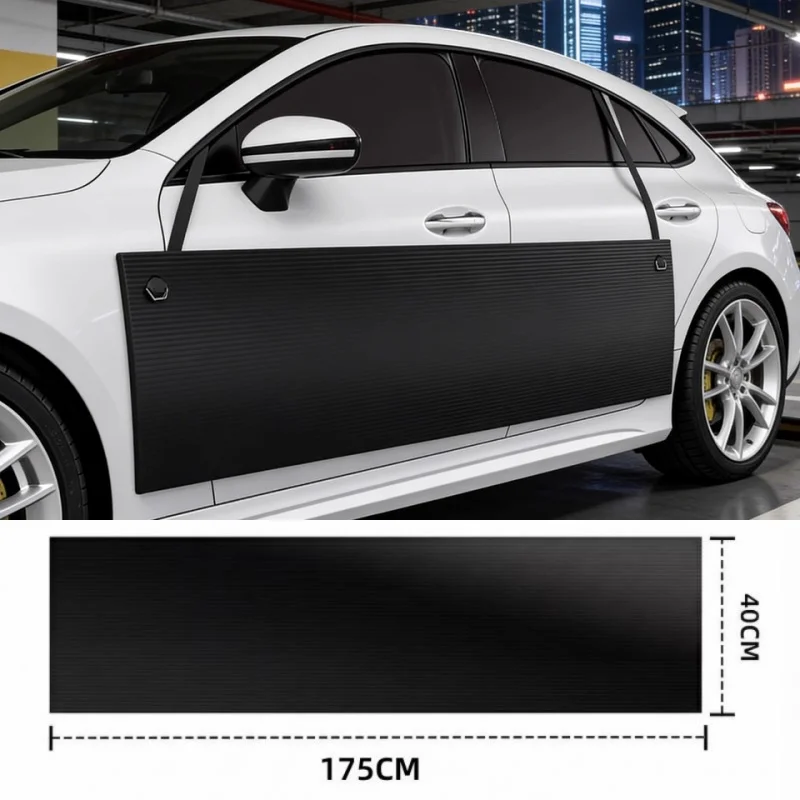 175x40CM Hanging Rope Type Car Body Anti-Scratch Protector Black Car Sticker Auto Door Side Edge Guard Protection Pad Universal