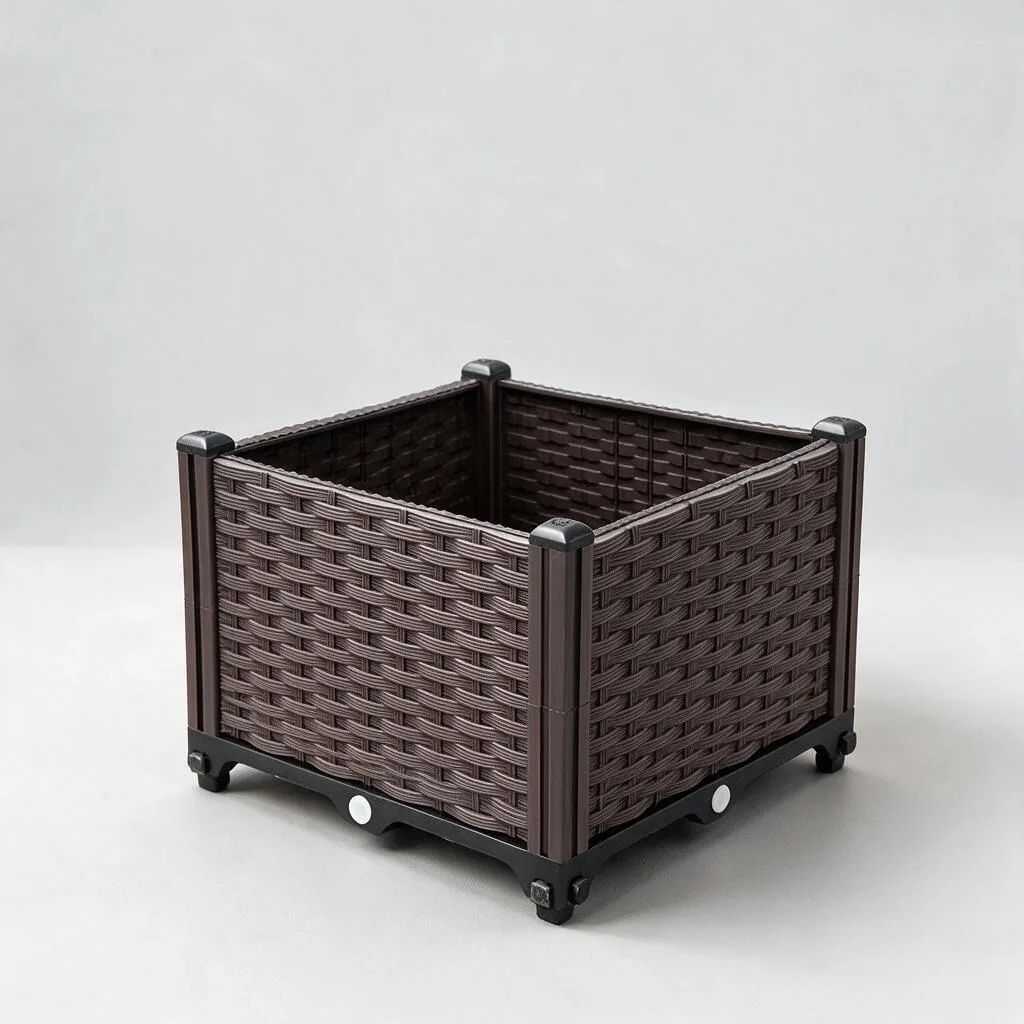 Large Outdoor Plastic Raised Garden Bed Planter Box Deep 1-Cell Vegetable Growing Container for Balcony Patio