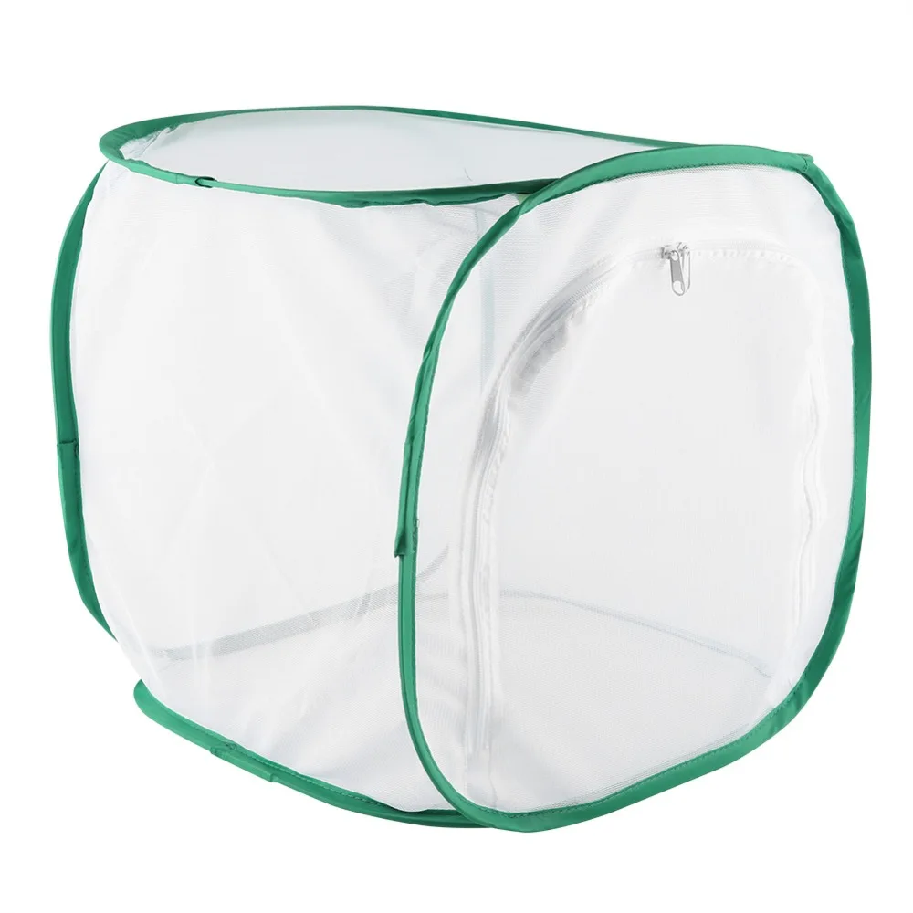 Durable Polyester Butterfly Habitat Cage Foldable Green Habitat Terrarium Ventilated Portable Pop-up Insect Cage