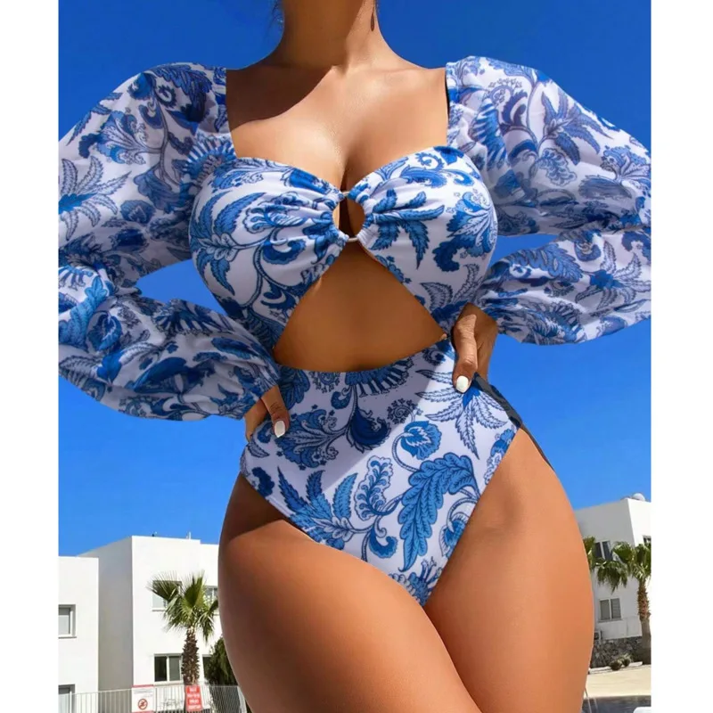 

Summer Print Sexy One Piece Swimsuits Closed Women Swimwear Push Up Swimming Wear Body Bathing Suits Beachwear Pool Bather 2026