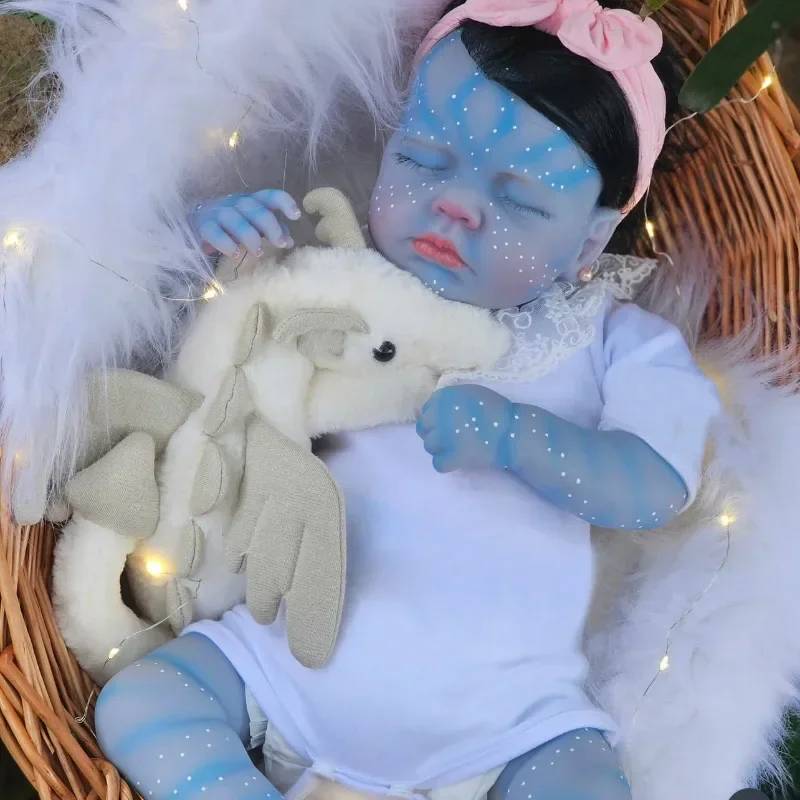

19-дюймовая мягкая кукла реборн с мягким телом Loulou Avatar ручной работы, реалистичная новорожденная спящая дитина, 3D окрашенная кожа, Muñecas Bebe Reborn