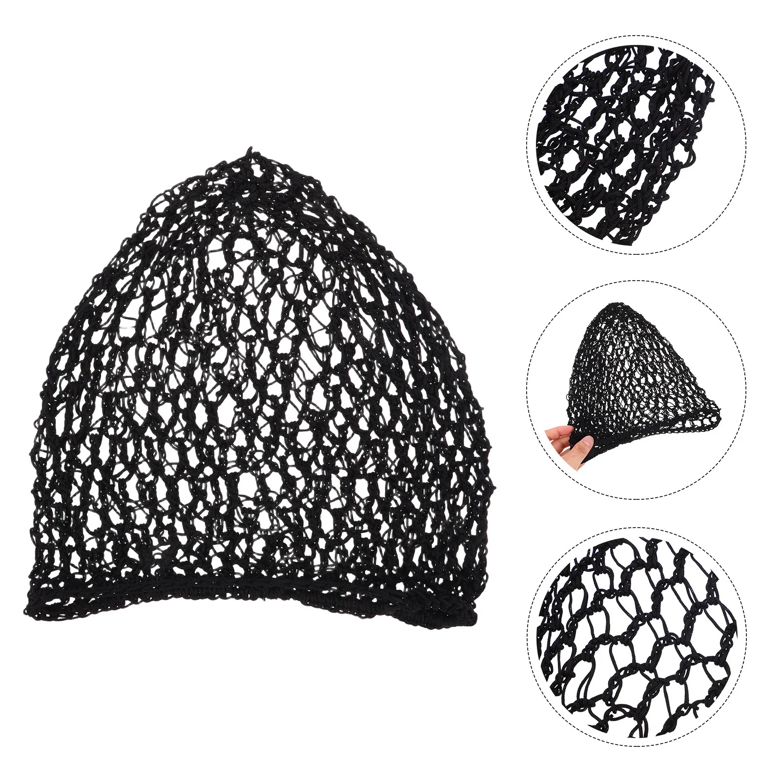 

Soft Rayon Knit Crochet Hair Net Mesh Women Sleep Cap Snood Thick Durable Handmade Hair Accessories For Party Daily Use