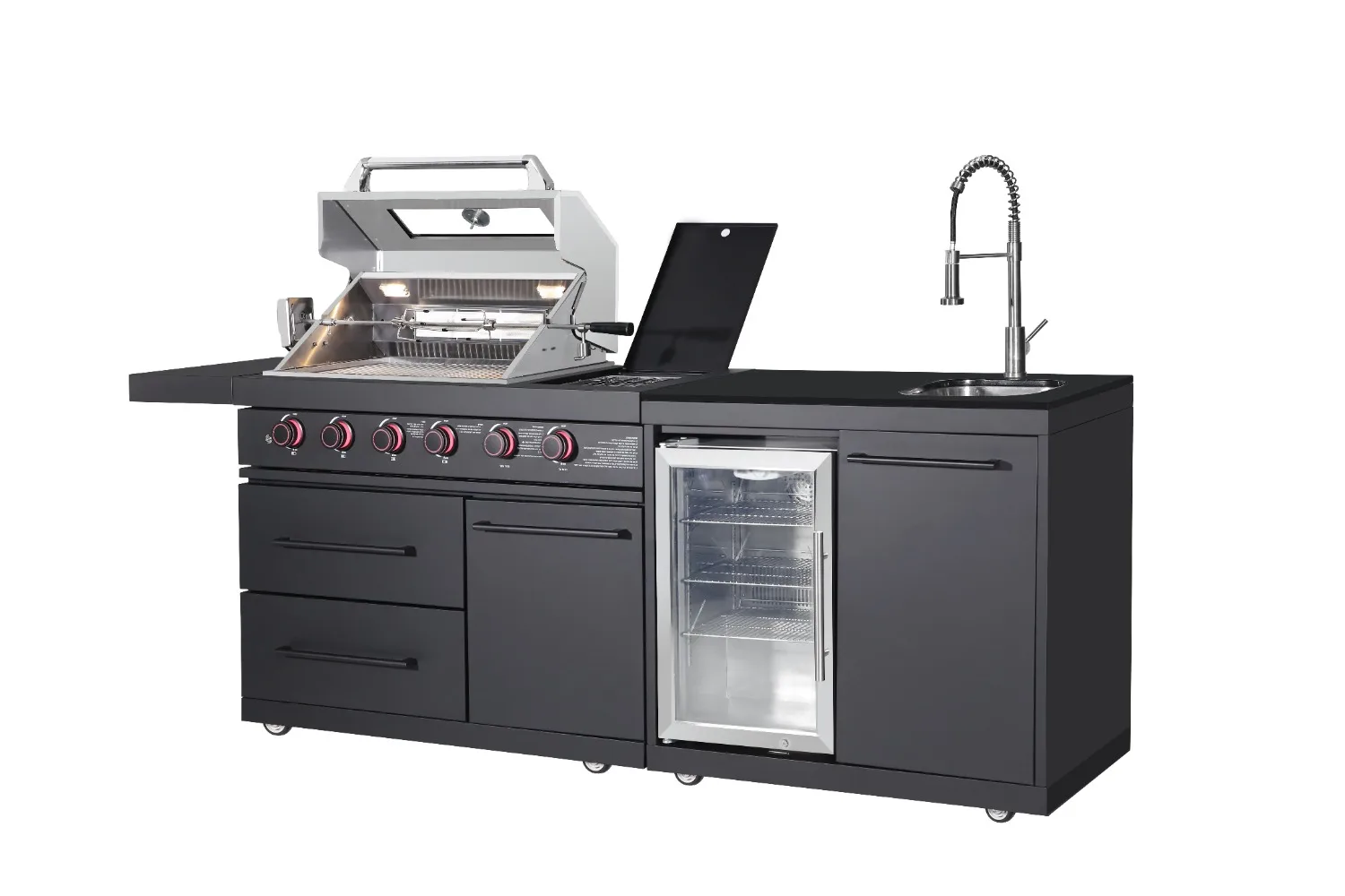 High Quality Mini Outdoor Kitchen Cabinets with BBQ Grill Sink Fridge for Outdoor Living