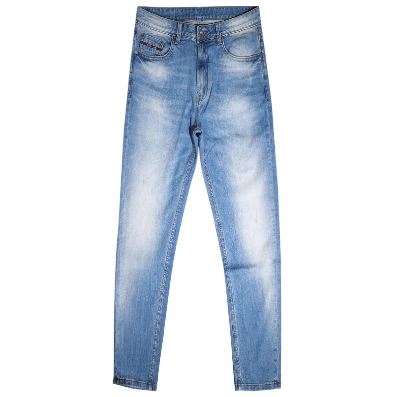 Fashion Designer Men Jeans Retro Blue Elastic Slim Fit Ripped Jeans Men Vintage Casual Trousers Korean Style Denim Pants Hombre