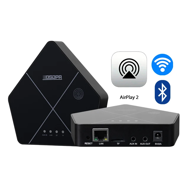 Airplay 2 Wifi Network IR Remote Music Audio Streamer support TV Connection for Living room/bedroom/Home