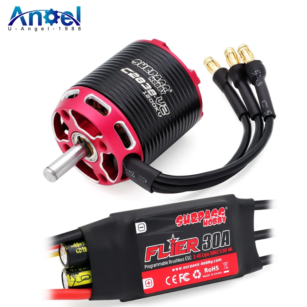 

C2822 C2826 C2830 C2834 C2838 Brushless Outrunner Motor 2-5S with 20A 30A Brushless ESC For RC Aircraft Plane Multicopter