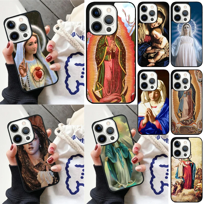 Holy Mother Virgin Mary Christian Cover For iPhone 16 13 14 15 Pro Max 12 Mini 11 15 Pro Max 7 8 Plus Max SE 2020 Phone Case