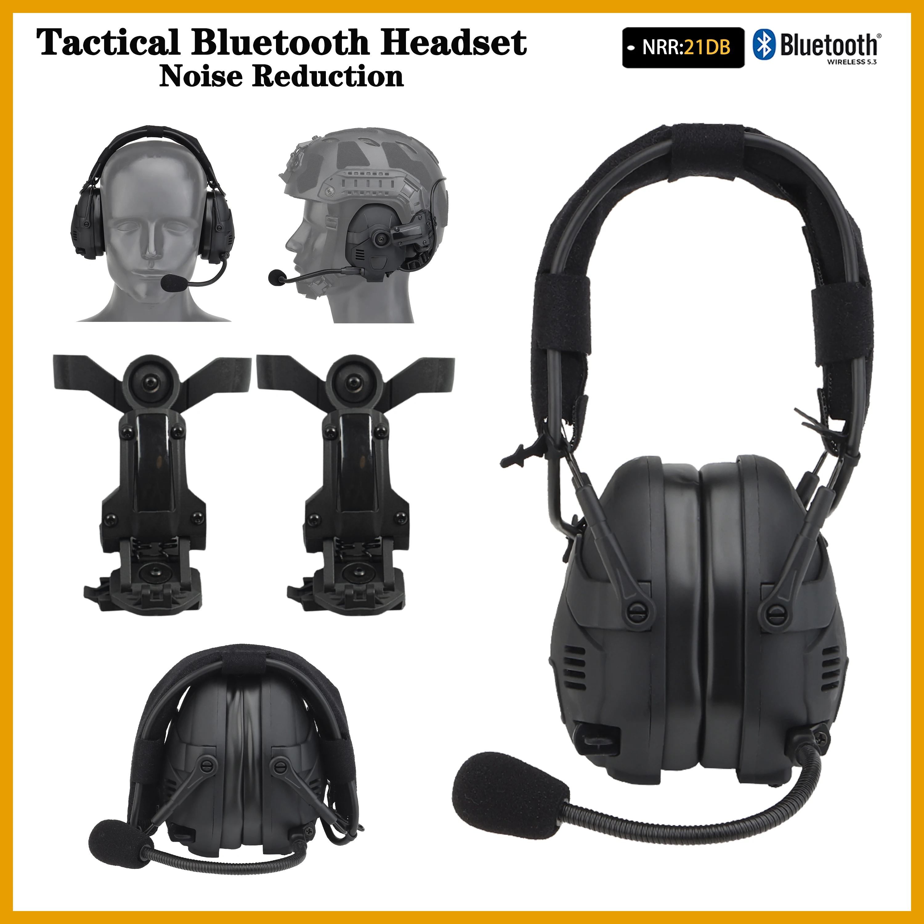 

Helmet&Wearable Dual Purpose Tactical Bluetooth Headset/hunting Shooting sports Electronic Noise Reduction&Sound Pickup Earmuffs