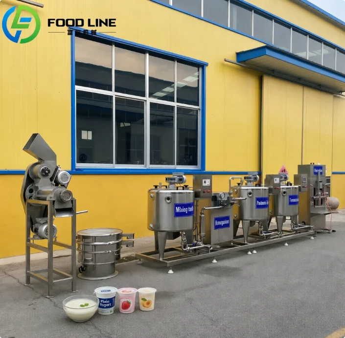 FOODLINE Smooth Texture Yogurt Line Low Noise Pump Farm Factory Dual Use Milk Fermentation Processing Machine