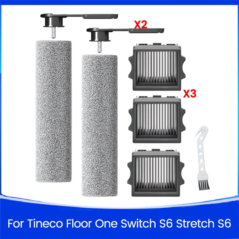 

AT02-для Tineco Floor One Switch S6 Stretch S6 Беспроводной пылесос для влажной и сухой уборки, детали HEPA-фильтров, ролики щетки