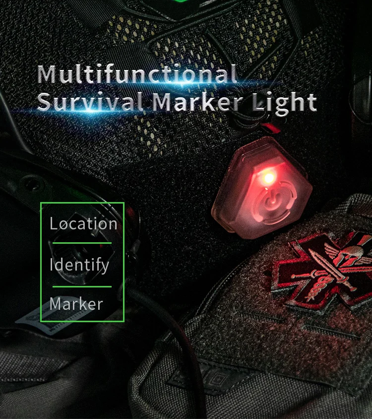 EARMOR F102 Explosion Flash Light Tactical Helmet Survival Beacon Work Distress Marking Function Strobe Marking Light