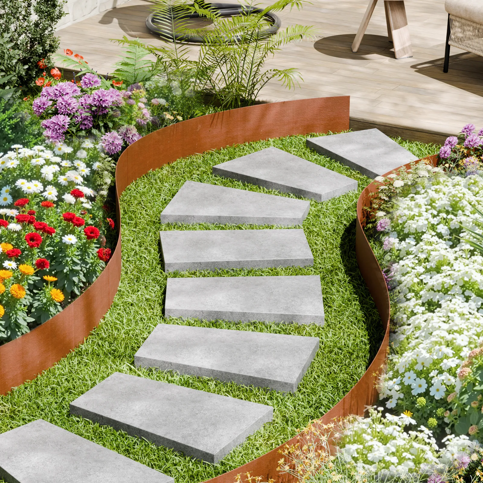 

Steel Landscape Edging 6 Packs 40x6in Weather-Resistant Garden Edging Border