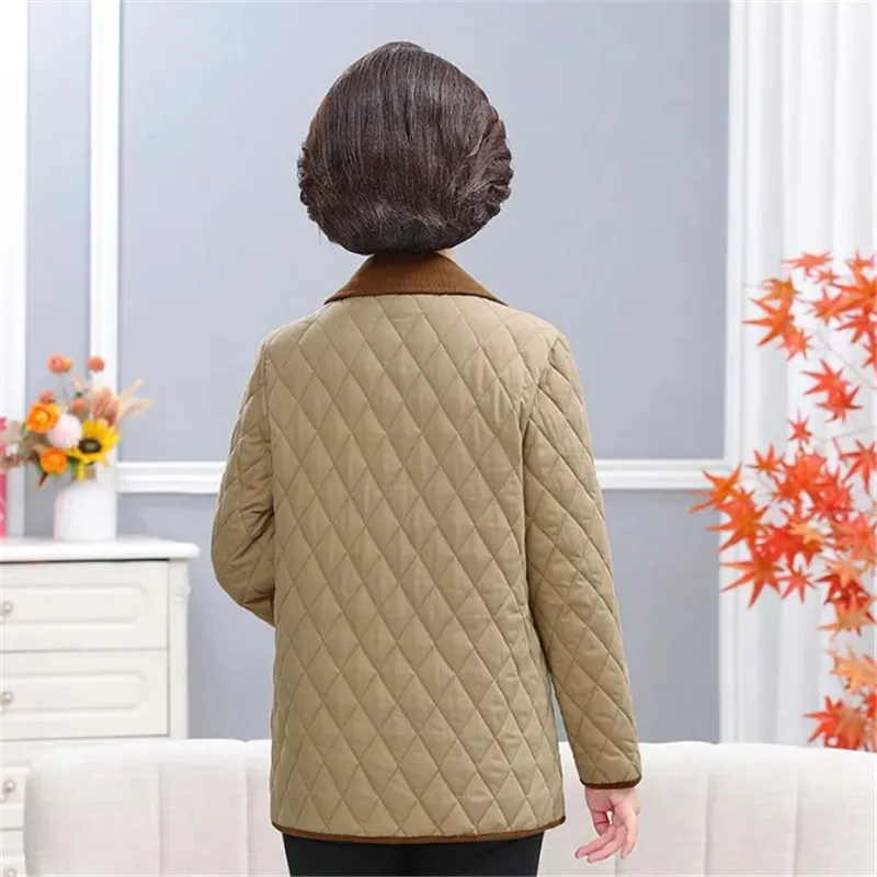 Chaqueta de algodón ultraligera para mujer, abrigo de color puro, prendas de vestir exteriores con botones, abrigo con bolsillo a la moda, Otoño e Invierno