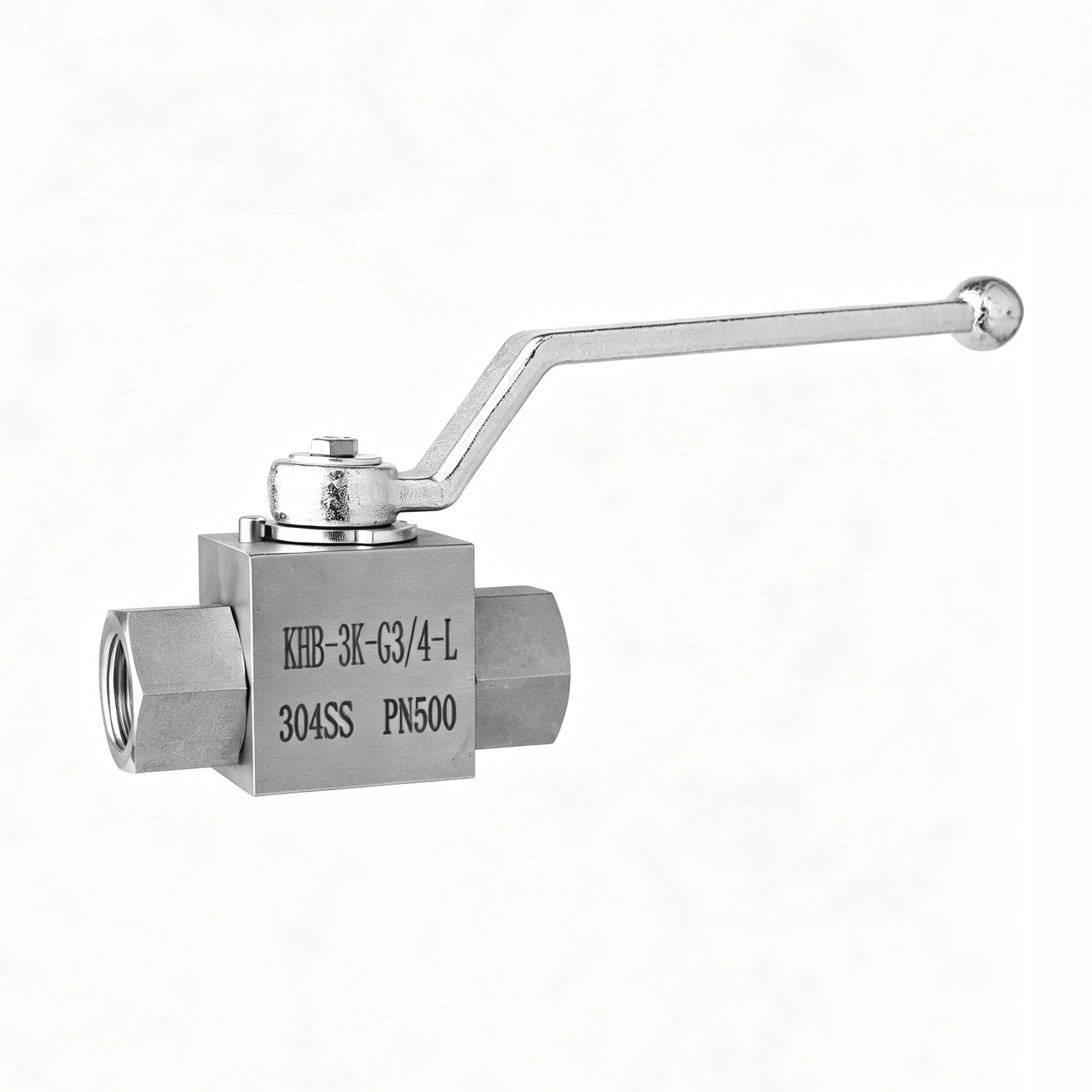 304 stainless steel high pressure three-way ball valve L type YJZQ hydraulic inner wire valve water switch 4 points DN15