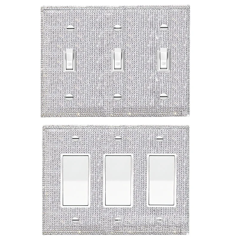 American Standard Switch Plate,Spot supply Rhinestone Switch Plates,Diamond Socket Switch wallplate,Diamond Silver Wall panel