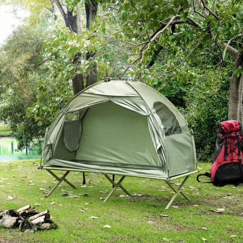 

2 in 1 Off Ground Quick Automatic Pop up Portable Tent Folding Bed Outdoor Camping Tent