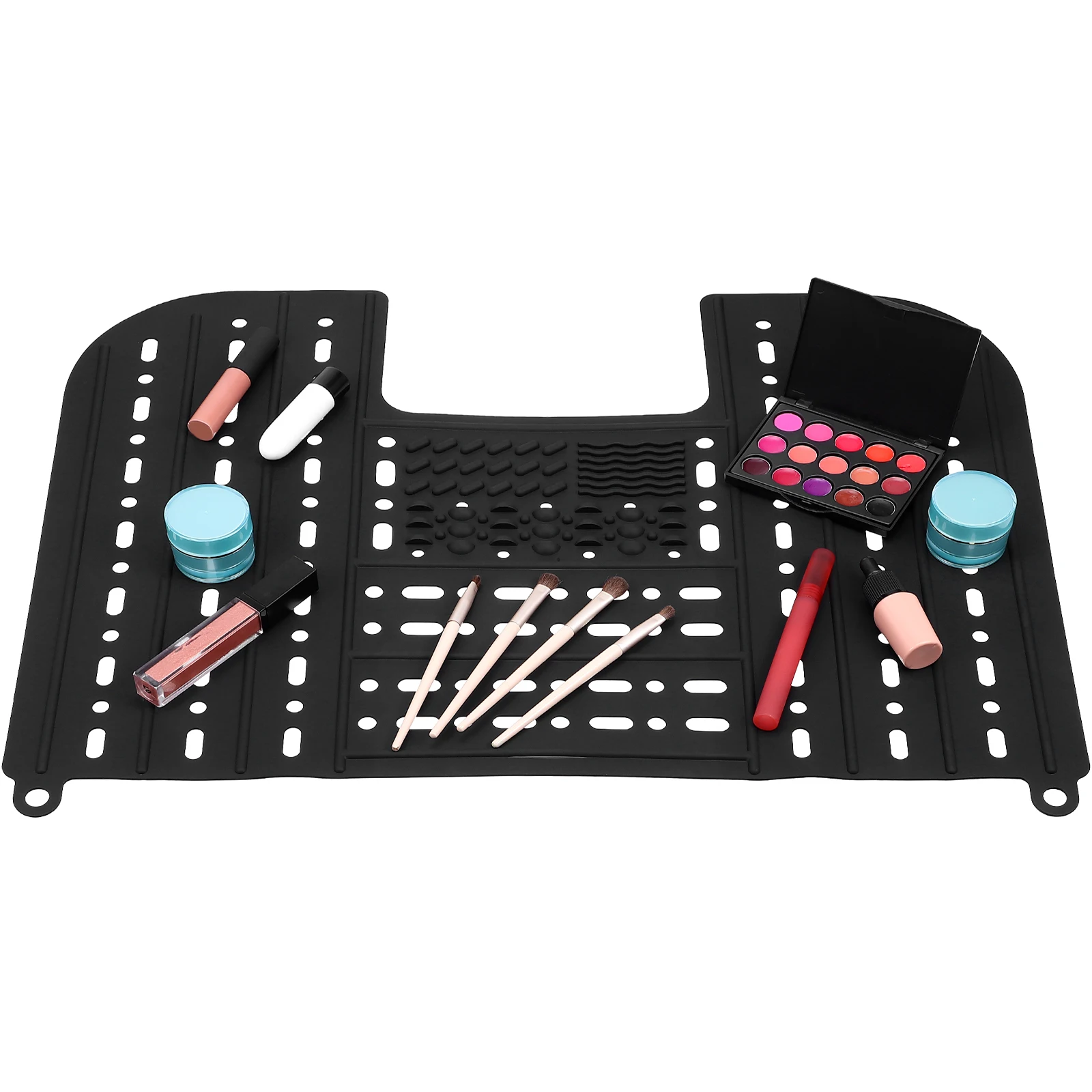 

1pcs 1 Piece 55x43cm Black Sink Cover Makeup Pad Foldable Silicone Vanity Countertop Protector Drainage Durability Practicality