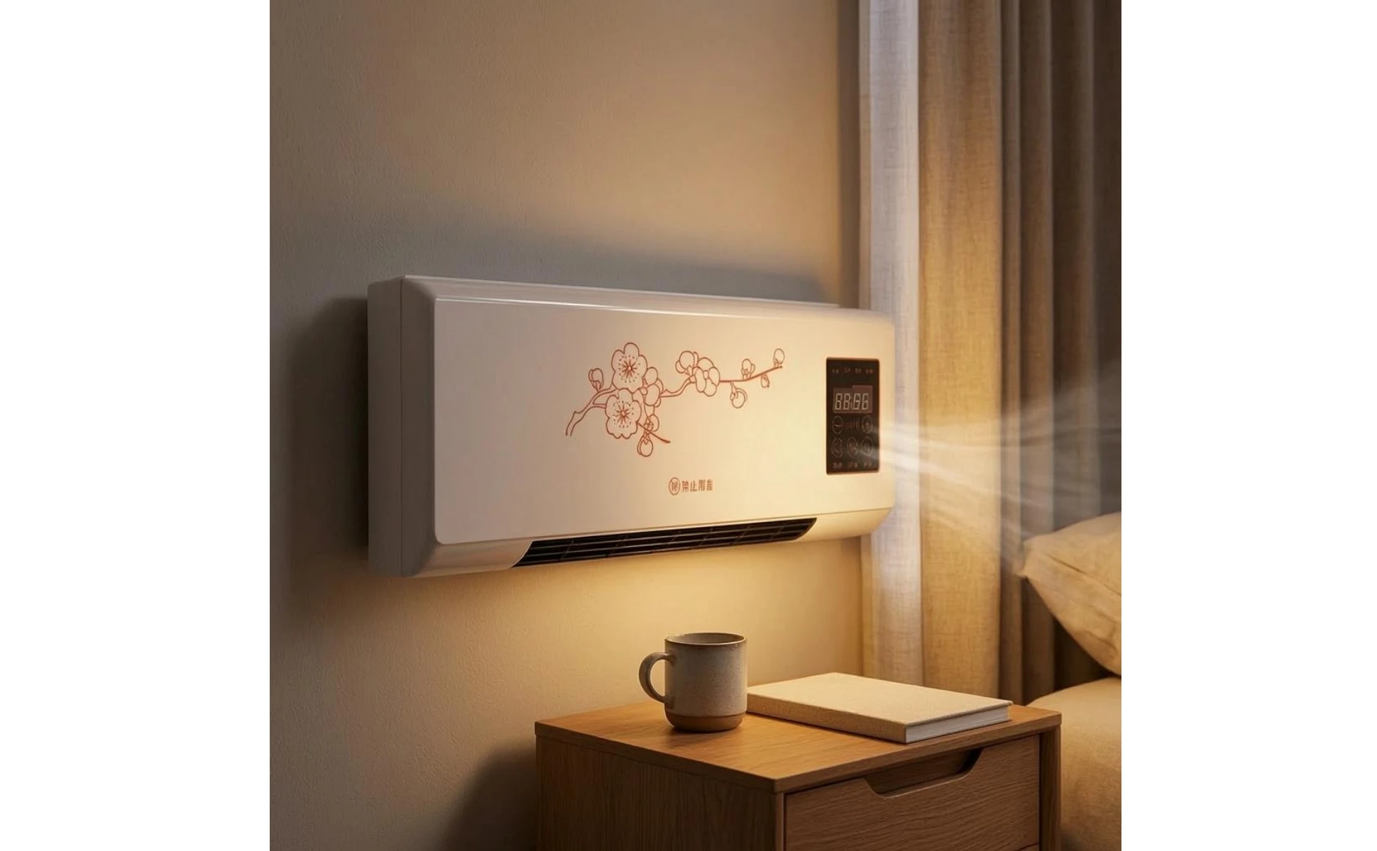 2-in-1 Heater and Cooler Wireless Controller Control Wall Mounted Heater Cooler Heating and Cooling Fan Digital Display