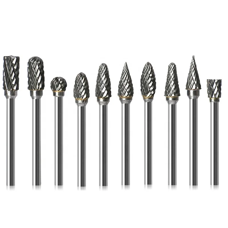 

6*12mm Size Tungsten Carbide Double /single groove Rotary Burrs File Drill 10PCS