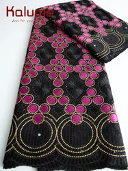 Luxury Lace Austria Cotton African Polished Fabric Swiss Lace Cotton Embroidery Lace Fabric For Men's Clothing Material F3809