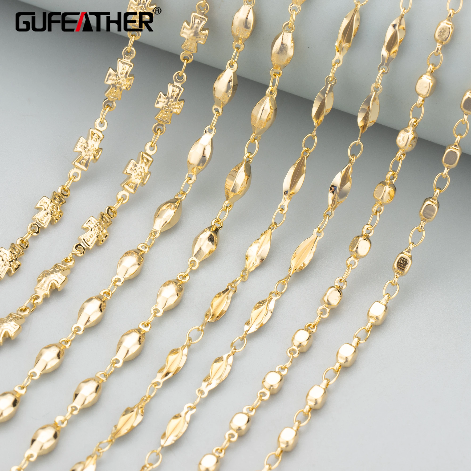 GUFEATHER,1m/lot,C420,chain,18k gold rhodium plated,copper,nickel free,hand made,charms,diy bracelet necklace,jewelry making