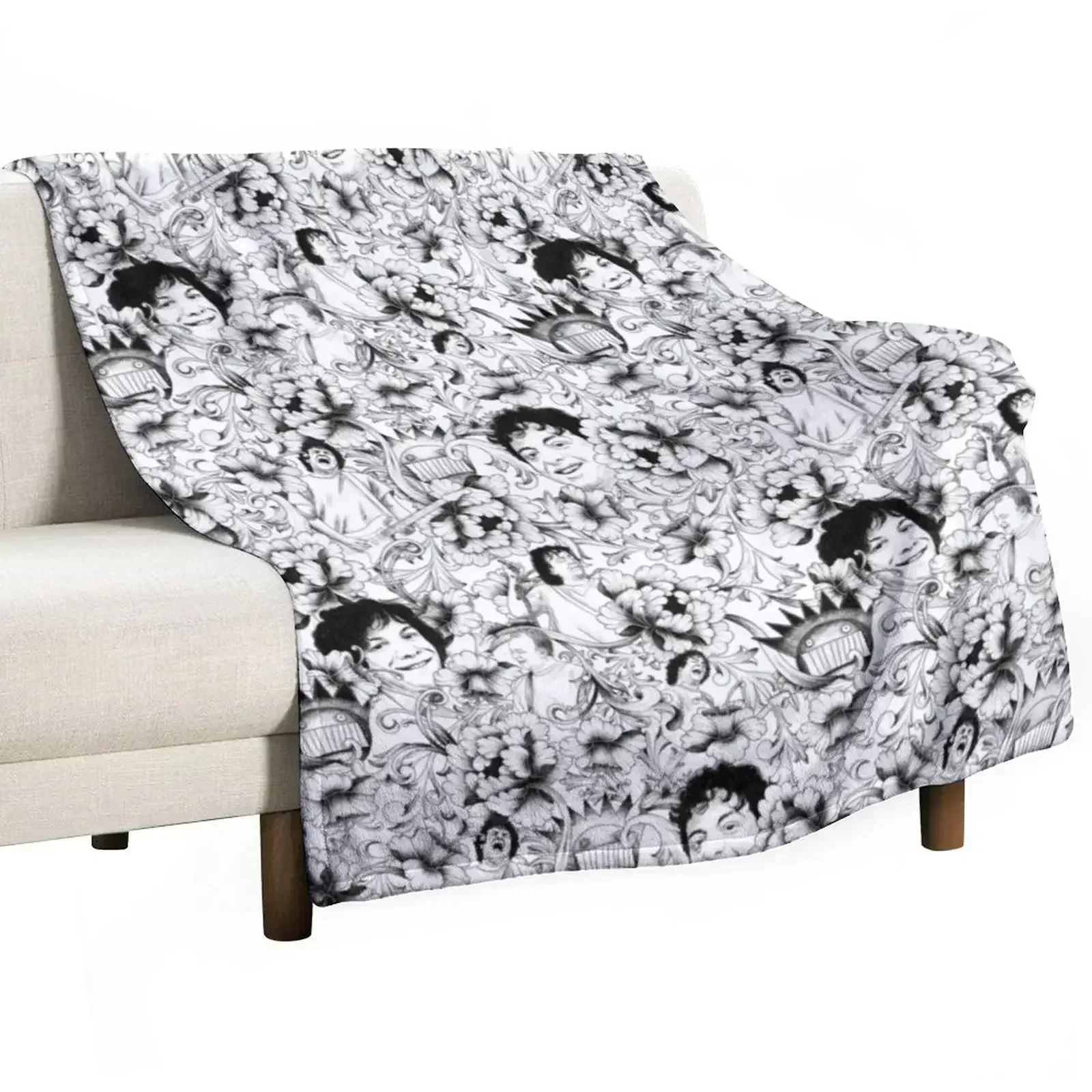 

Ween baroque pattern Throw Blanket Cozy Sofa Blanket for TV Watching Napping