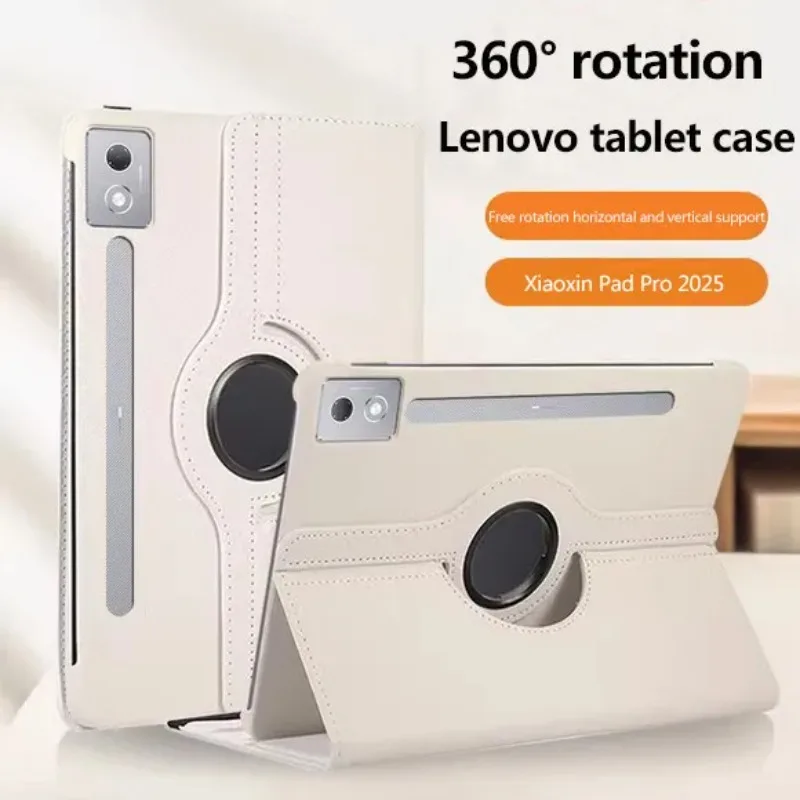 For Lenovo Tab P12 12.7 2025 Pad Pro 12.7 2nd M11 K11 B11 11 M10 Plus 3rd 10.6 P11 Pro 11.5 P11 Plus 2nd Rotation Leather Case