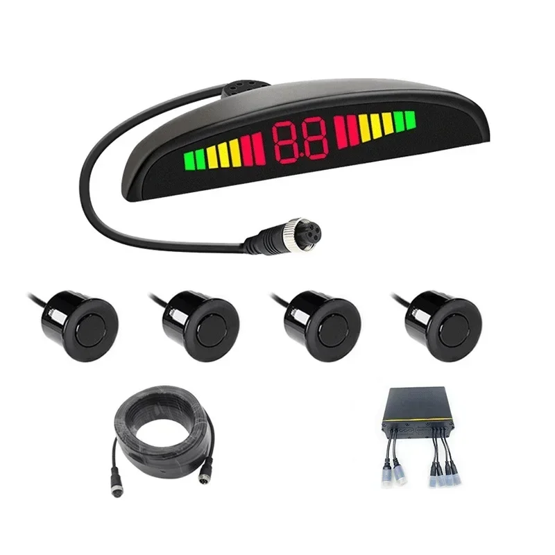 

Hot sell Ultrasonic Parking Radar with 4 Reversing Sensors Distance Detection LED Distance Display Backup Aids Kits for Cars