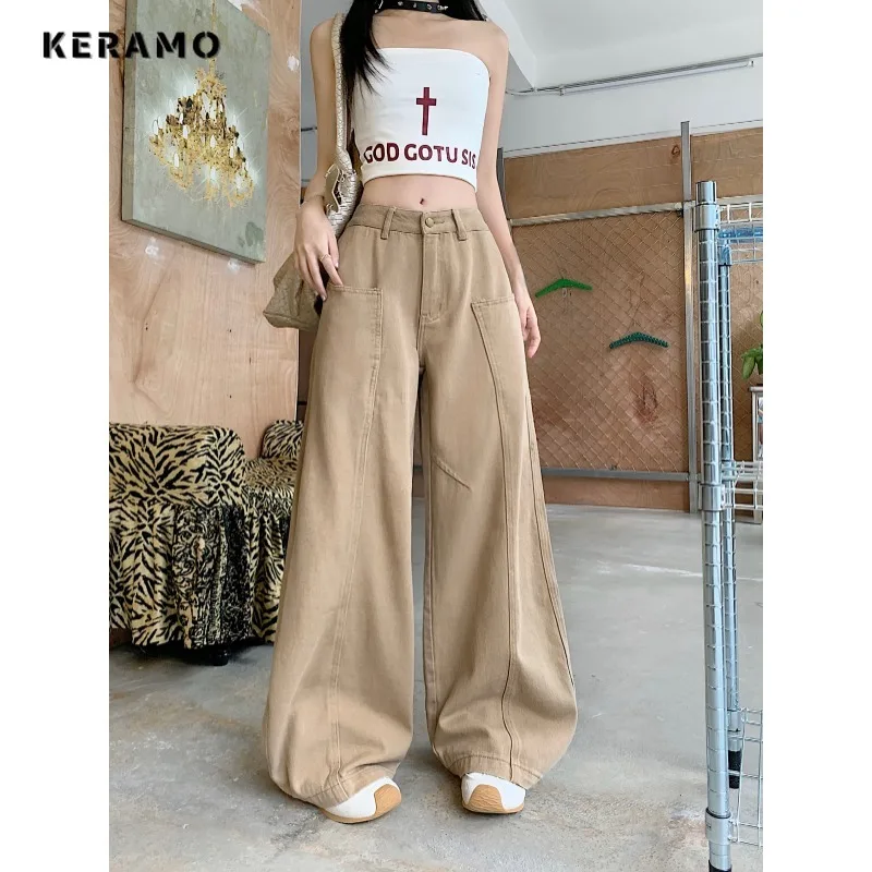 

Emo Y2K Street Full Length Denim Trouser Vintage 2000s Retro Eclectic High Waist Jeans Women's Casual Trashy Grunge Pants