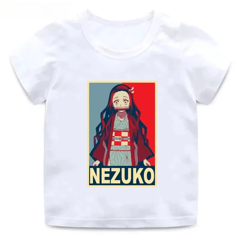 

2025Summer Anime Demon Slayer Kamado Nezuko Printed Funny Kids T-Shirts Cotton Fashion Baby Clothes Girls T Shirt Children Tees