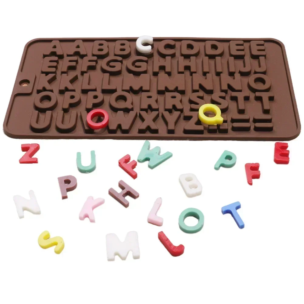 Silica Gel Silicone Mold 26 Letters Chocolate Number Cake Decoration Candy Jelly Gummies Cookie Cutter Kitchen Tools Accessories