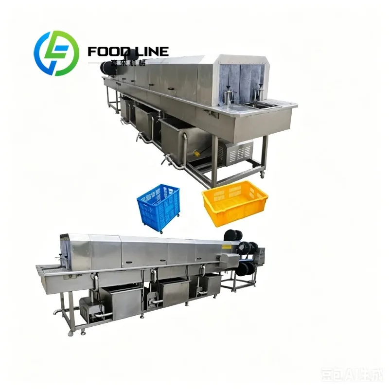 High Tech Plastic Box Washing Line Centralized Control System Monitors All Components Simultaneously To Ensure Synchronized