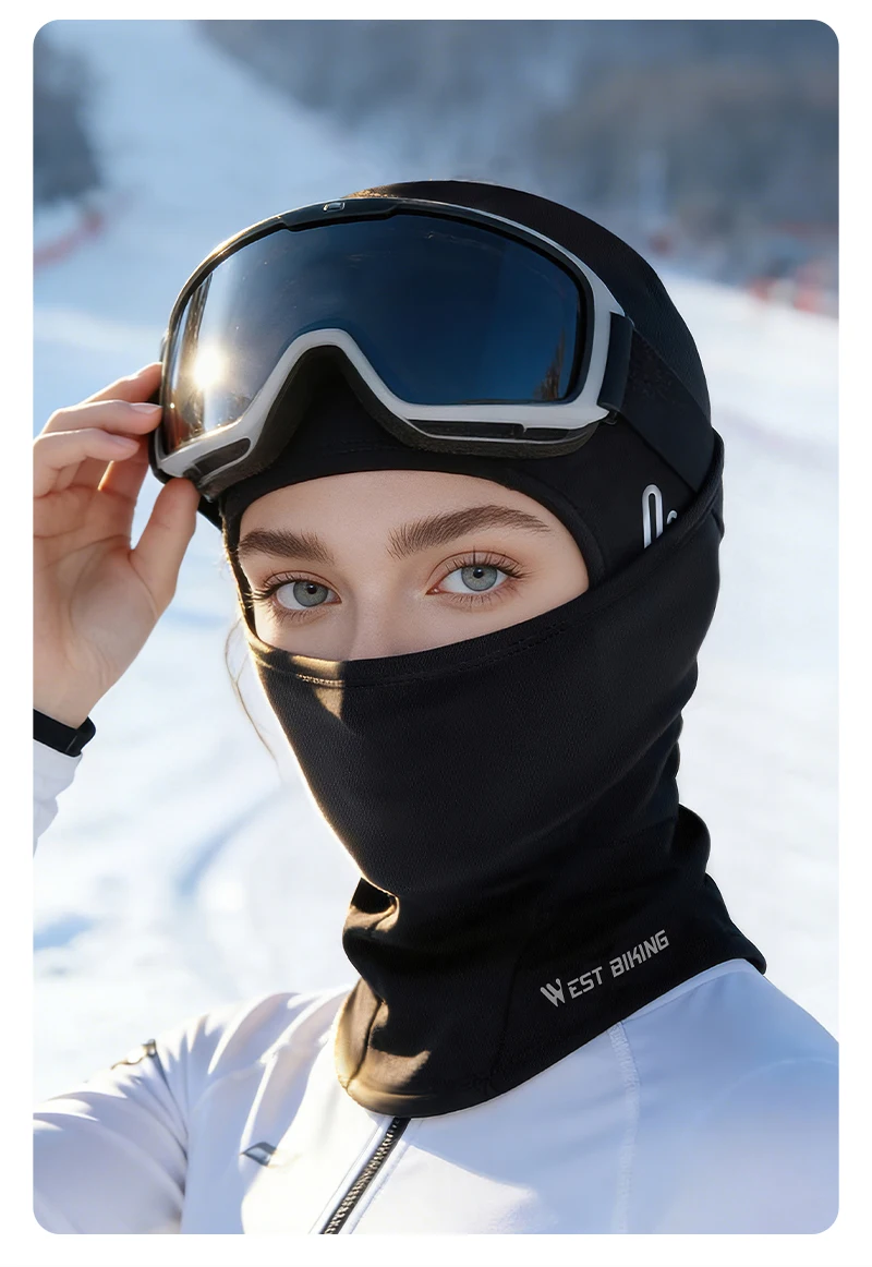 WEST BIKING Winter-Sturmhaube Winddichte Thermische Gesichtsmaske für Radfahren, Skifahren, Motorradfahren, Fleece-Halswärmer, Warme Abnehmbare Mundabdeckung – Detail 15