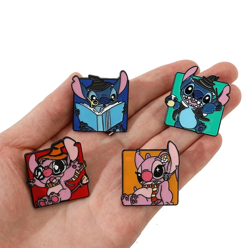 

Disney Euro American Cartoon Character Stitch Metal Badge Interstellar Baby Stitch Alloy Drip Oil Brooch Accessories Gift