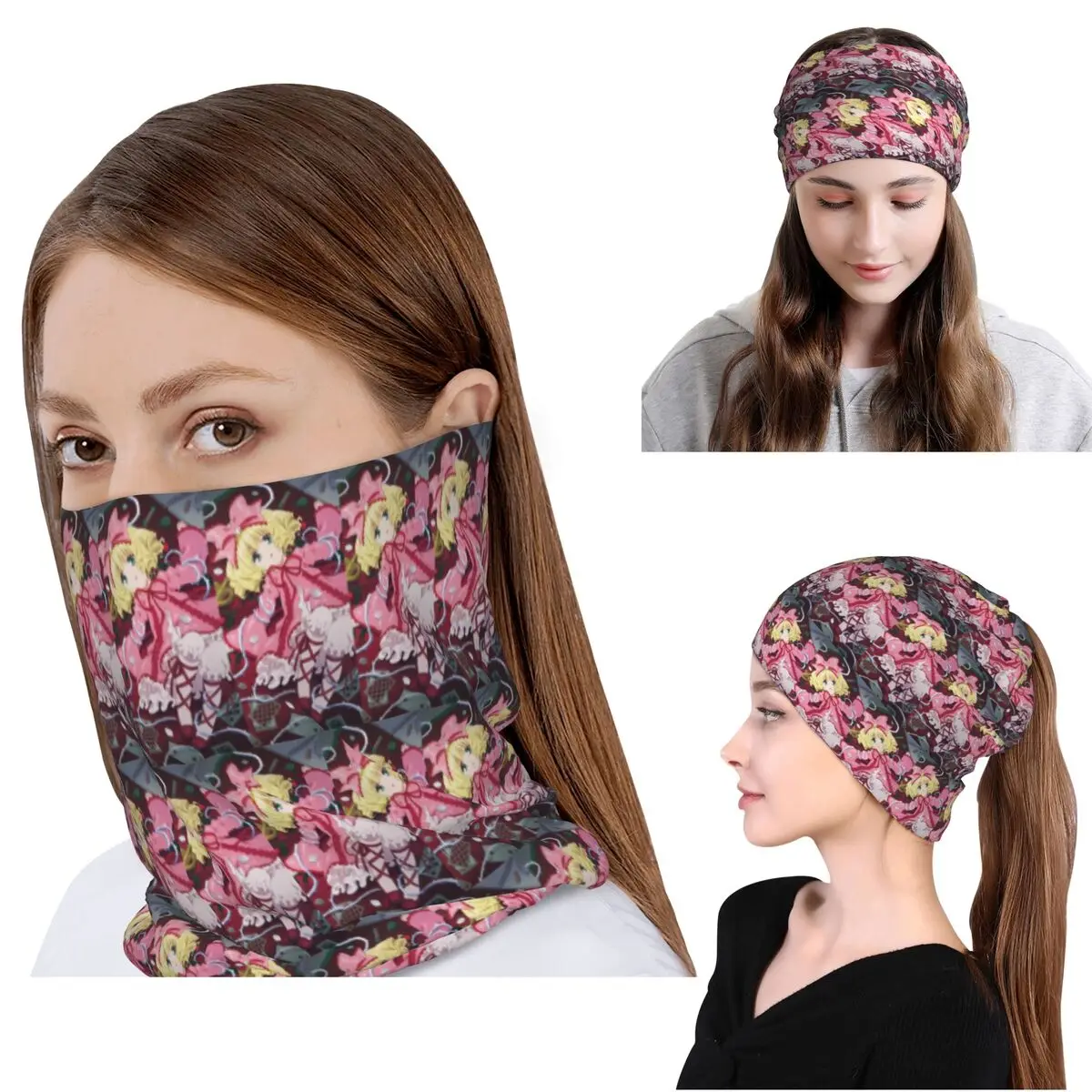Romantic Anime Rozen Maiden Wantage Bandana Neck Cover Magic Scarf Warm Face Mask Beanies Hat Unisex Adult Winter
