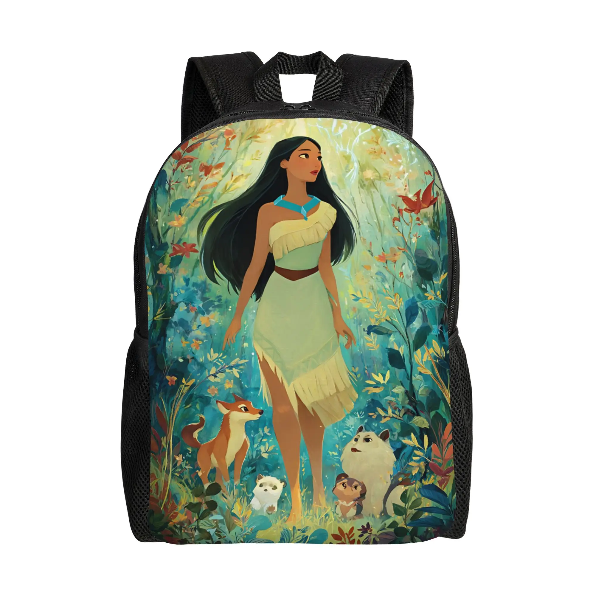 

1PC back to school Backpack Disney animation Daypack Pocahontas Princess Cool Journey Retro Washable Rucksack