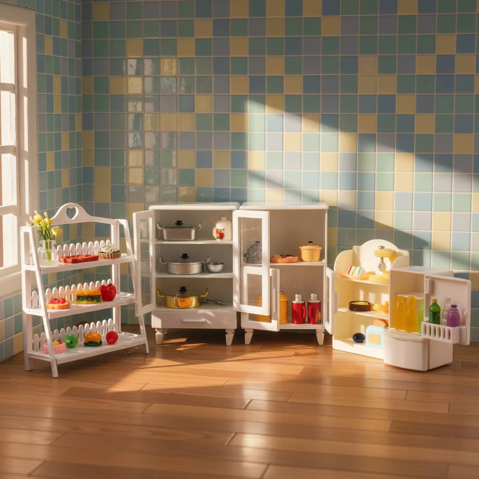 

Новый стиль, подходящий для мини-аксессуаров для кукольного домика, мини-кухонных аксессуаров, шкафов, холодильников, полок, детских подарков