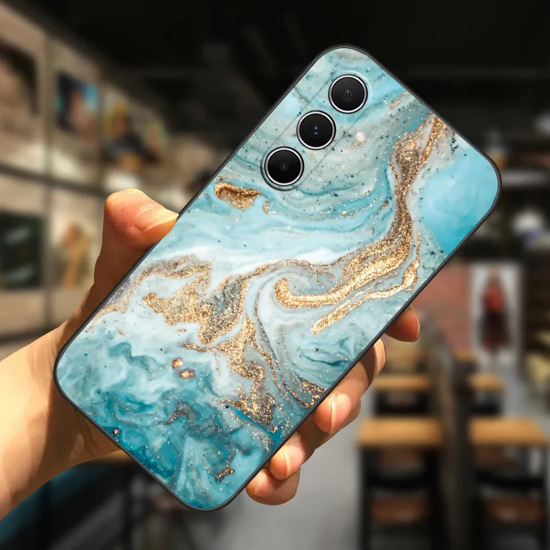 삼성 갤럭시 A54 용 실리콘 프린트 대리석 휴대폰 커버, 세련된 소프트 커버, 대리석 쿨 케이스, 삼성 A24, A34, A54