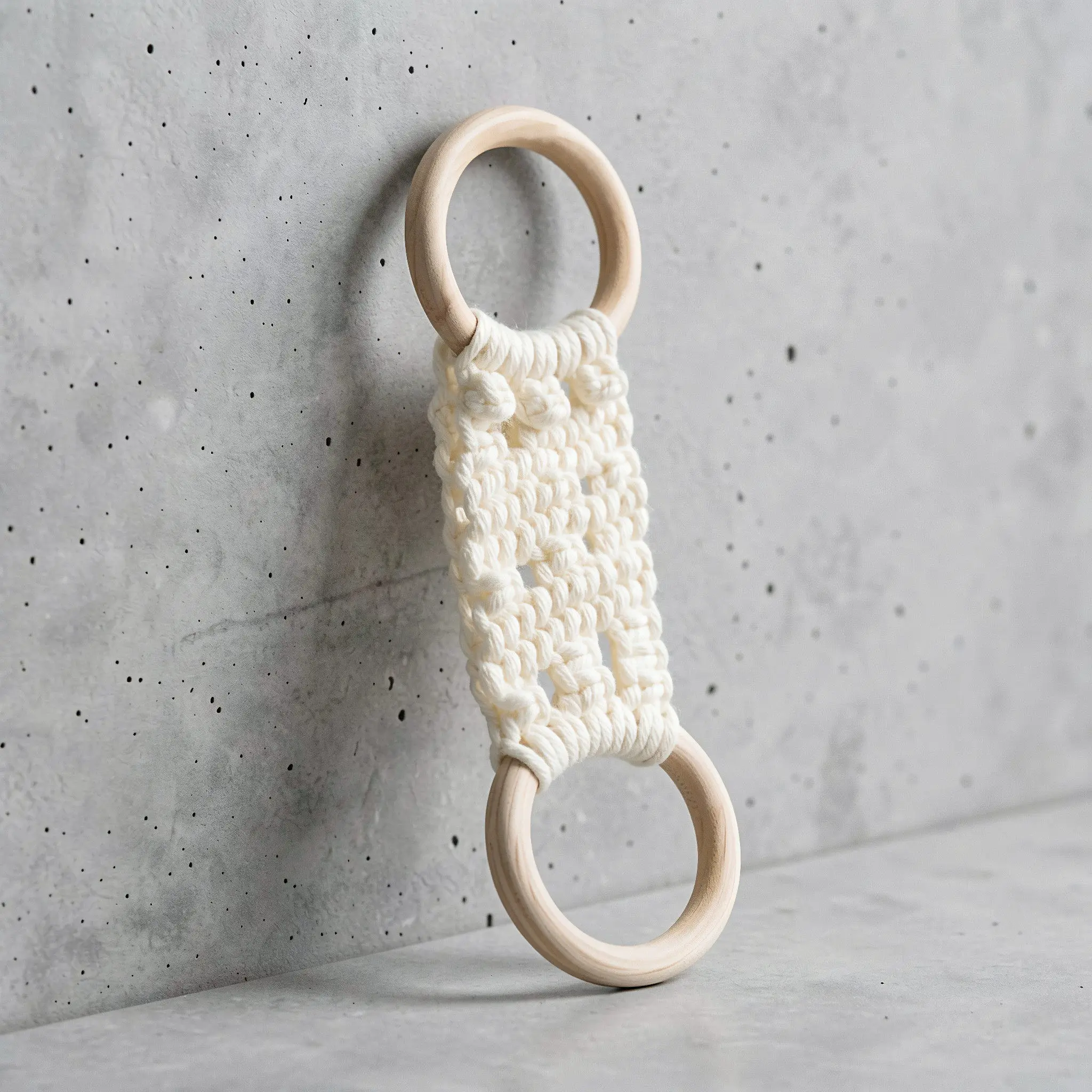 2Pcs Handmade Kitchen Towel Holder Crochet Boho Macrame Yarn Ring Over Cabinet Door Oven Stove Towel Hanger Dish