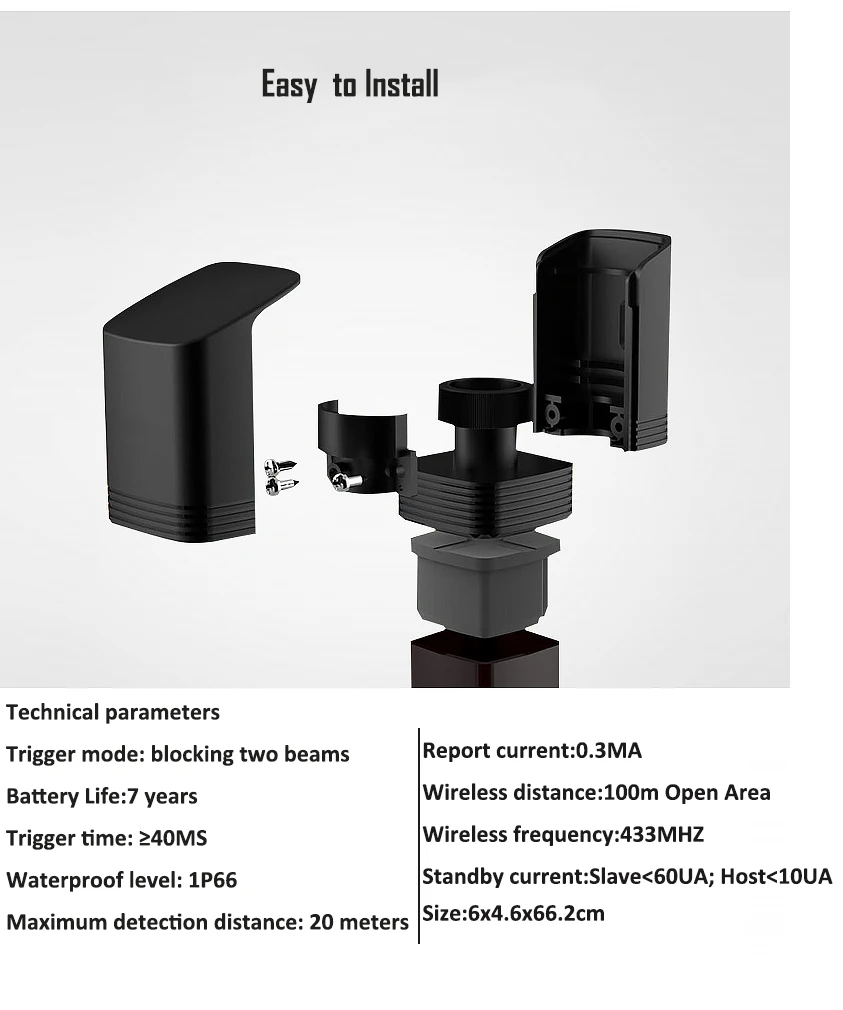 Solar Power Home Security Alarm System Motion Detector Windows Doors Warehouse Pir Pet IR 433mhz Wireless Infrared Beam Sensor