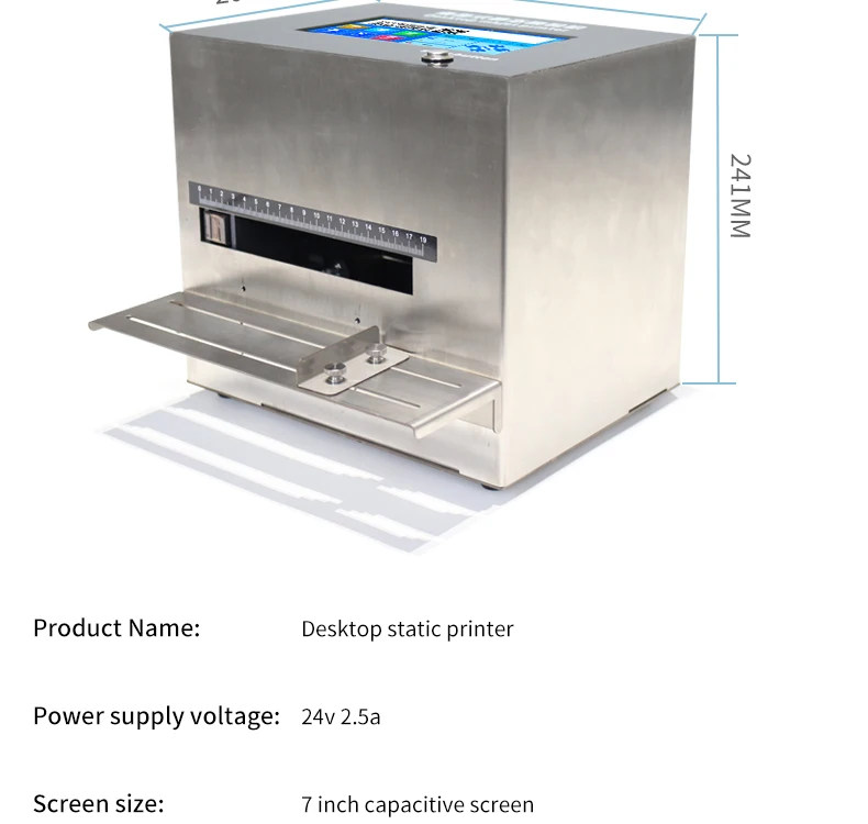 

PJT-I Desktop Static Coder Date/QR Printer for Food Bags Lids & Carton Packaging Inkjet Print Machine