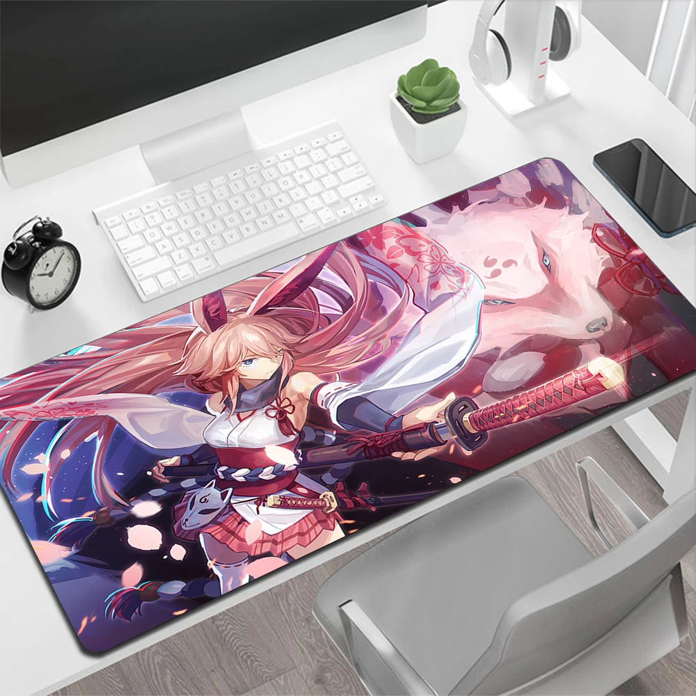 Pink Flower Hair Girl Yae Sakura Gaming Mouse Pad Large Mouse Pad PC Gamer Computer Mouse Mat Big Mousepad XXL Keyboard Desk Mat