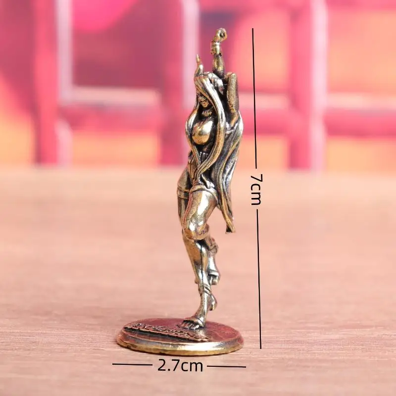 Vintage Brass Beautiful Lady Cat Statue Desk Ornament Office Bookshelf Artistic Home Decor
