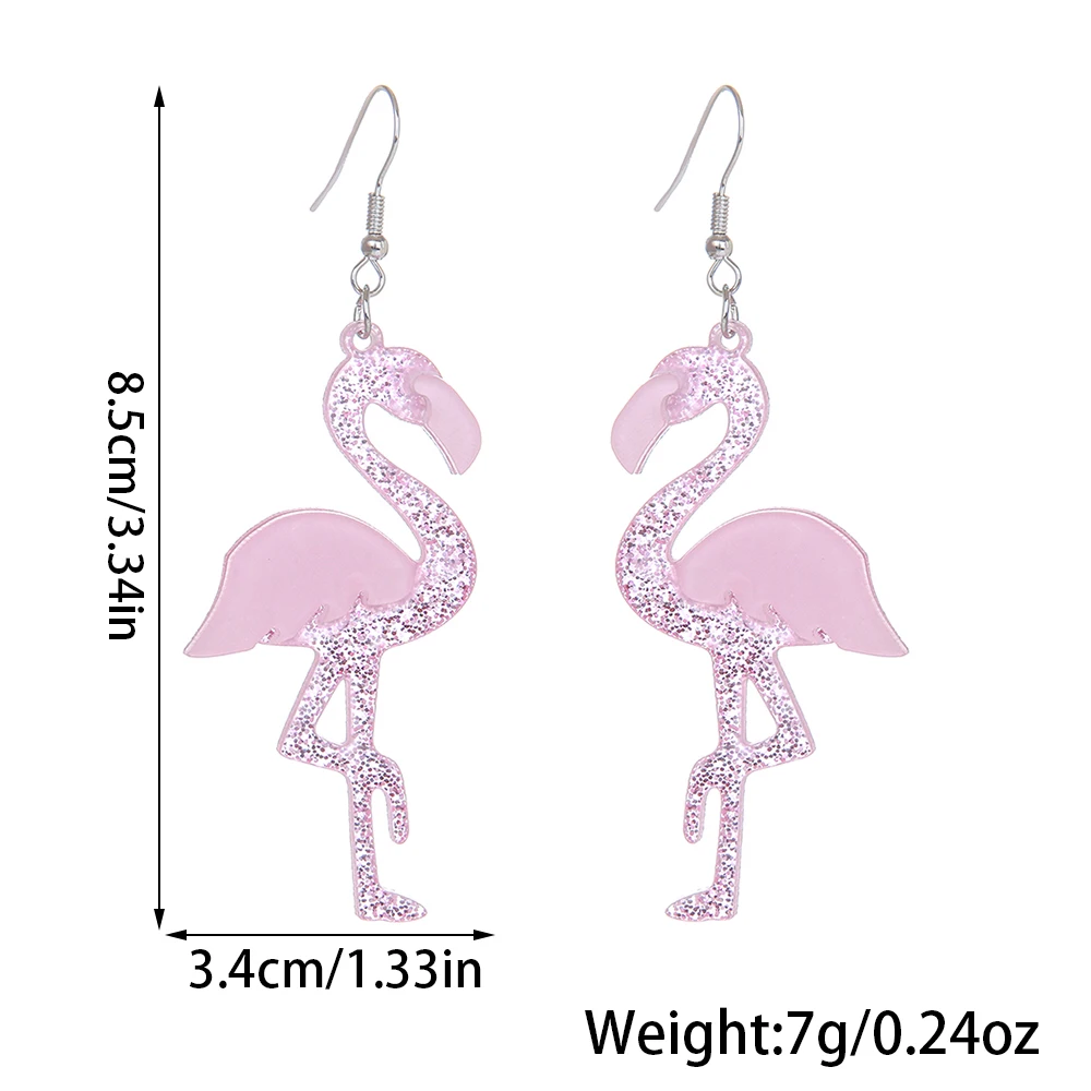 Pink Flamingo Earrings For Women Lightweight Glitter Flamingo Earrings For Valentine's Day Gifts Bff Daughter Her Birthday