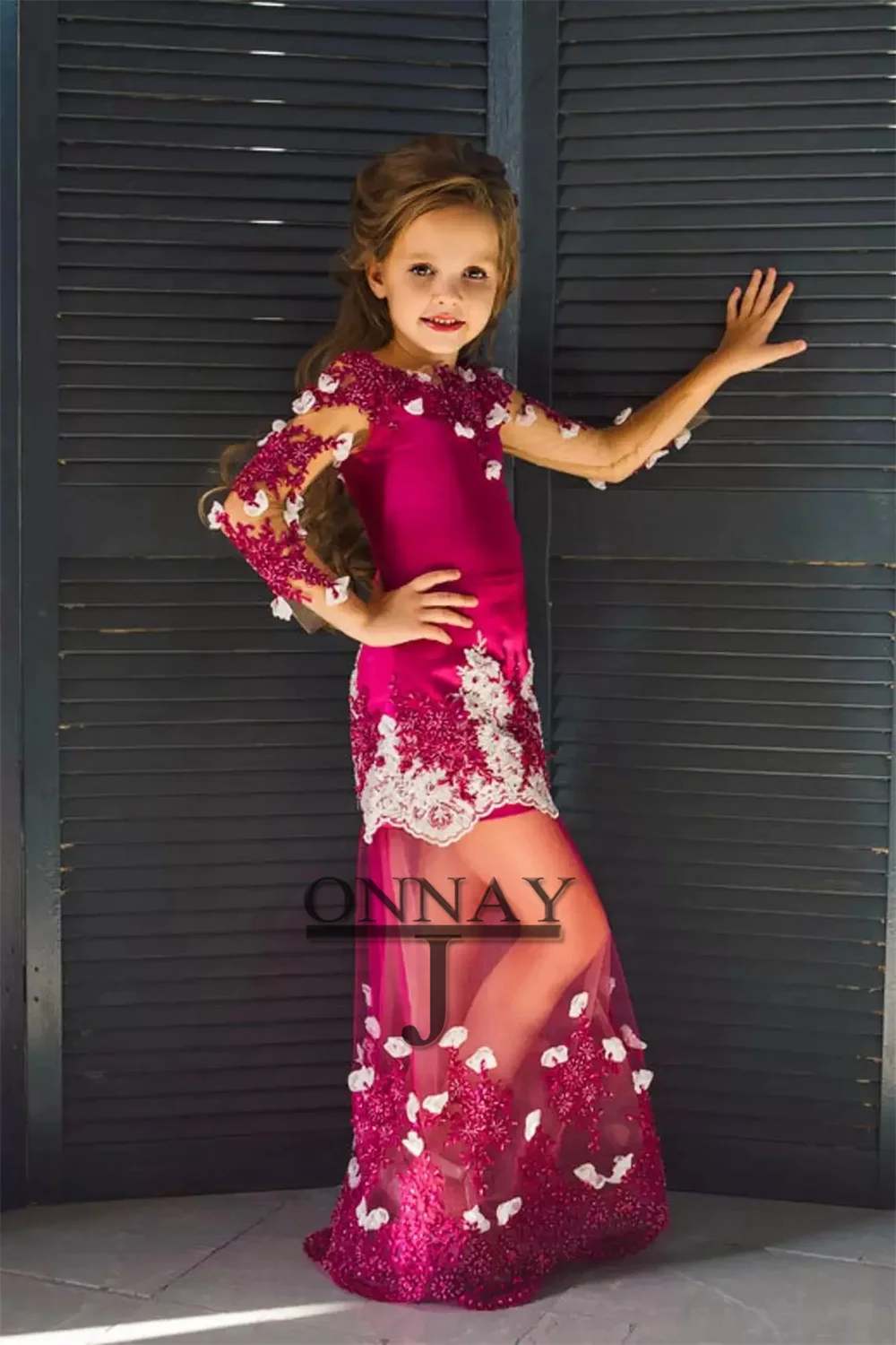 JONANY Fancy Detachable Flower Girl Dress Layered Made To Order Birthday Pageant Communion Robe De Demoiselle Baby Party