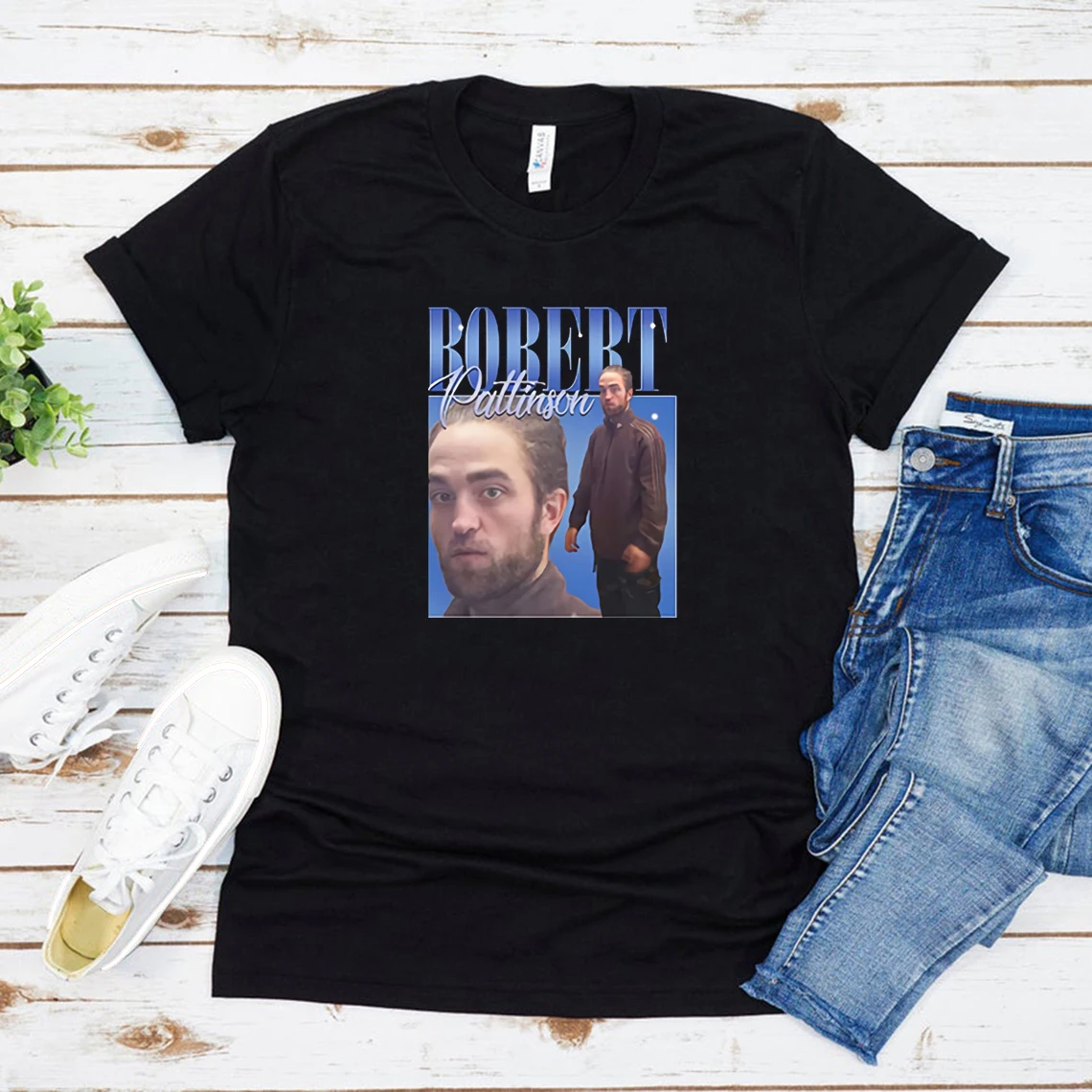 2025 Robert Pattinson Standing Meme T-shirt Edward Cullen Shirt Vintage Women Men Tees Unisex Short Sleeve Novelty T-Shirt Tops