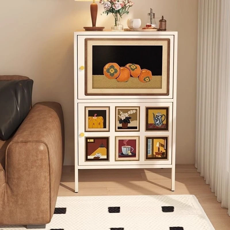 For vintage style dining side wall-side integrated storage for household carbon steel moisture-proof storage cabinet