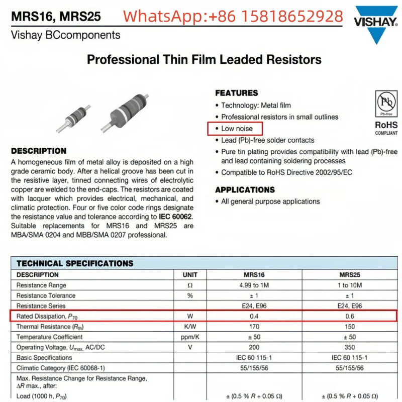 10pcs VISHAY-BC 22R 1% Copper Lead Metal Film MRS25000C2209FC100 ...