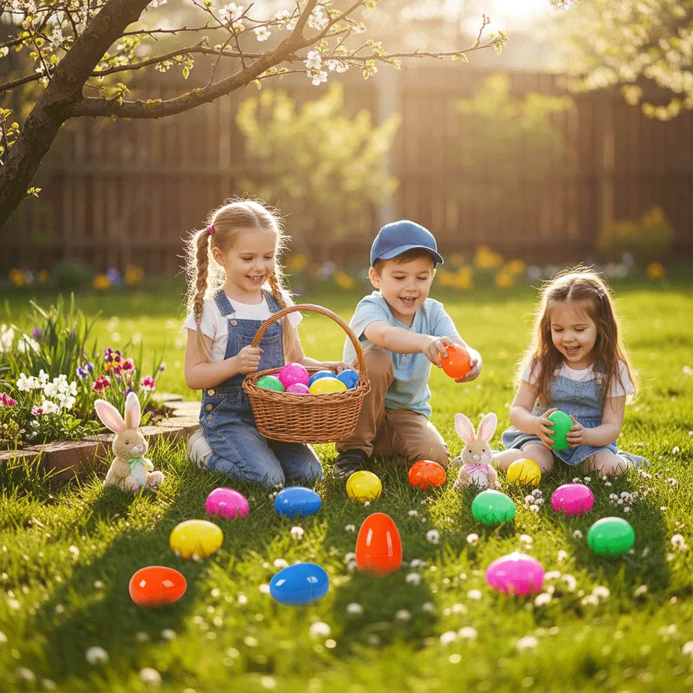 Huevos de Pascua de plástico rellenables grandes, huevos sorpresa coloridos para dulces, juguetes, golosinas, huevos de Pascua, suministros de recuerdo de fiesta, 6-48 Uds., 8cm